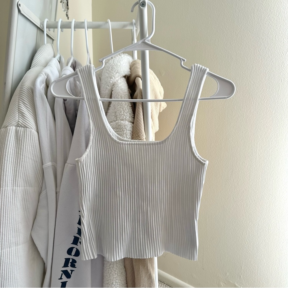 white ribbed tank top